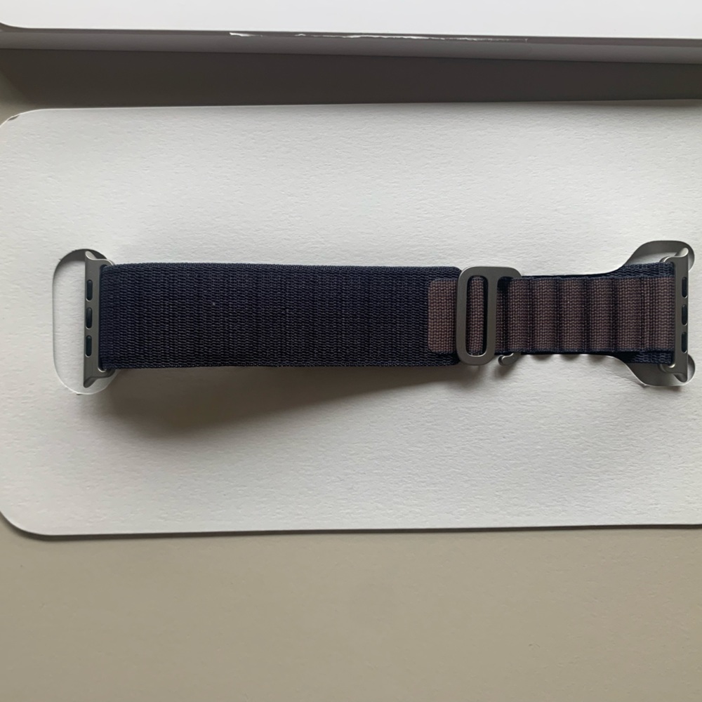 Apple 49mm Medium Indigo Alpine Loop Watch Band designed for Apple Watch Ultra.